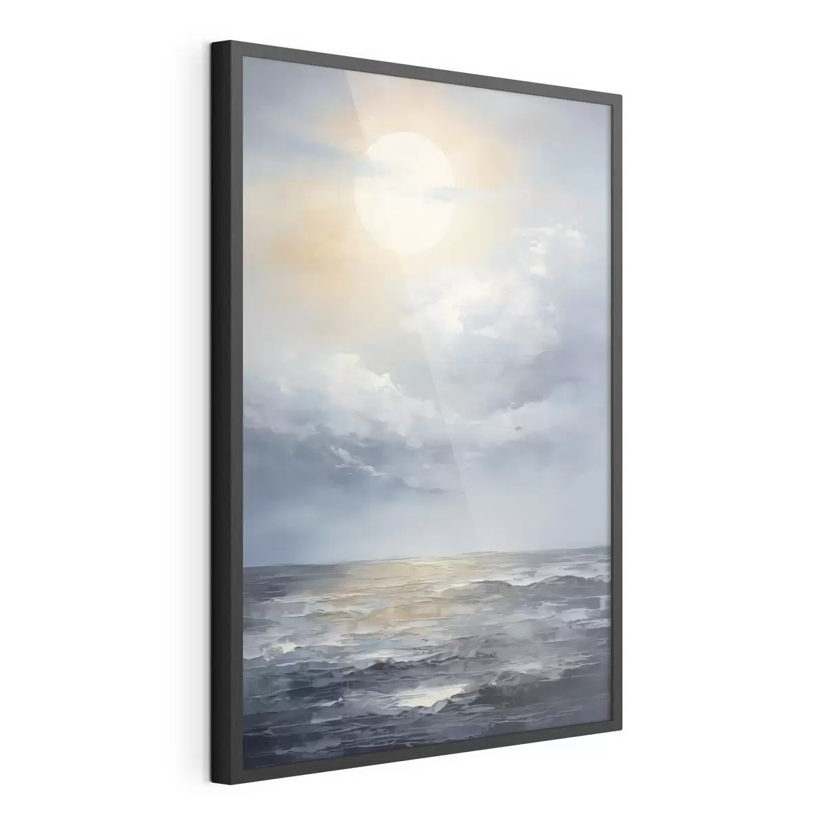 Poster Der Mond in den Wolken über dem Meer f49050