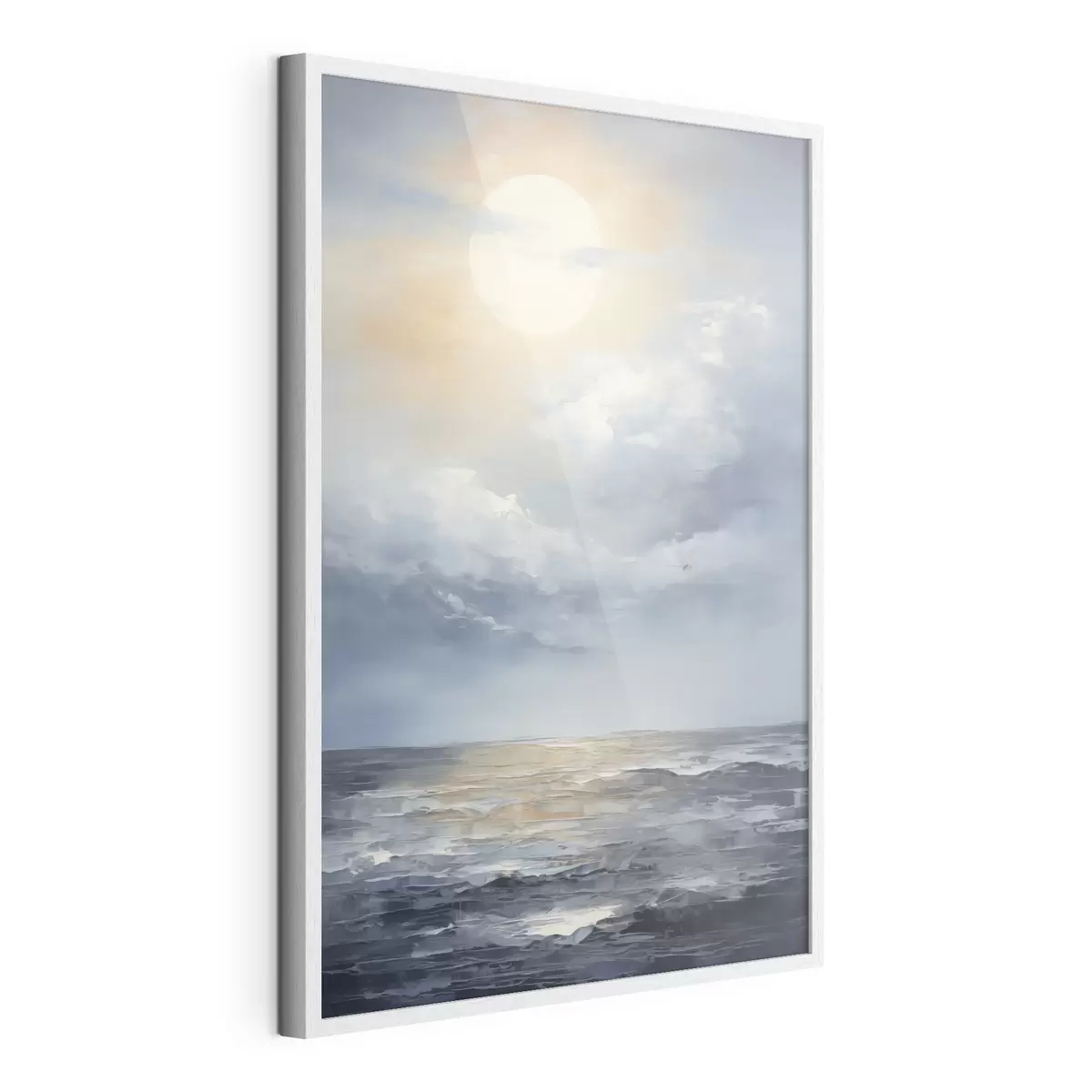 Poster Der Mond in den Wolken über dem Meer f49050