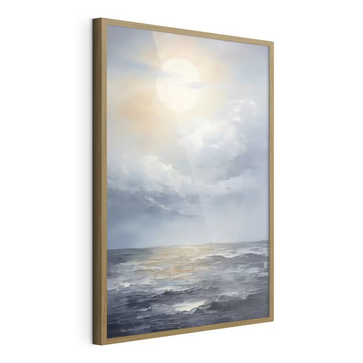 Poster Der Mond in den Wolken über dem Meer f49050