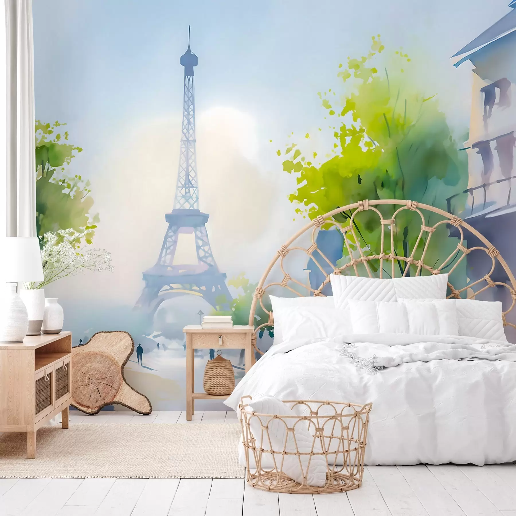 Fototapete Paris, ein Stadtbild im Aquarellstil à la prima w05566