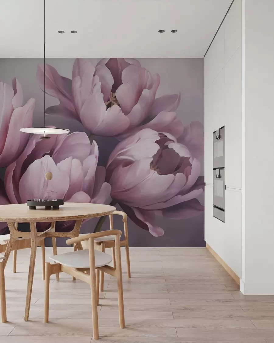 Fototapete Abstraktes Gemälde im Stil von Tulpen w05593