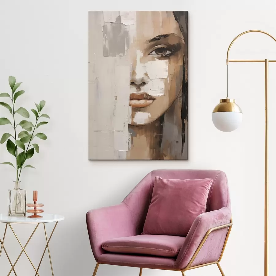 Fototapete Abstrakte weibliche Porträtimitation einer Malerei s49076