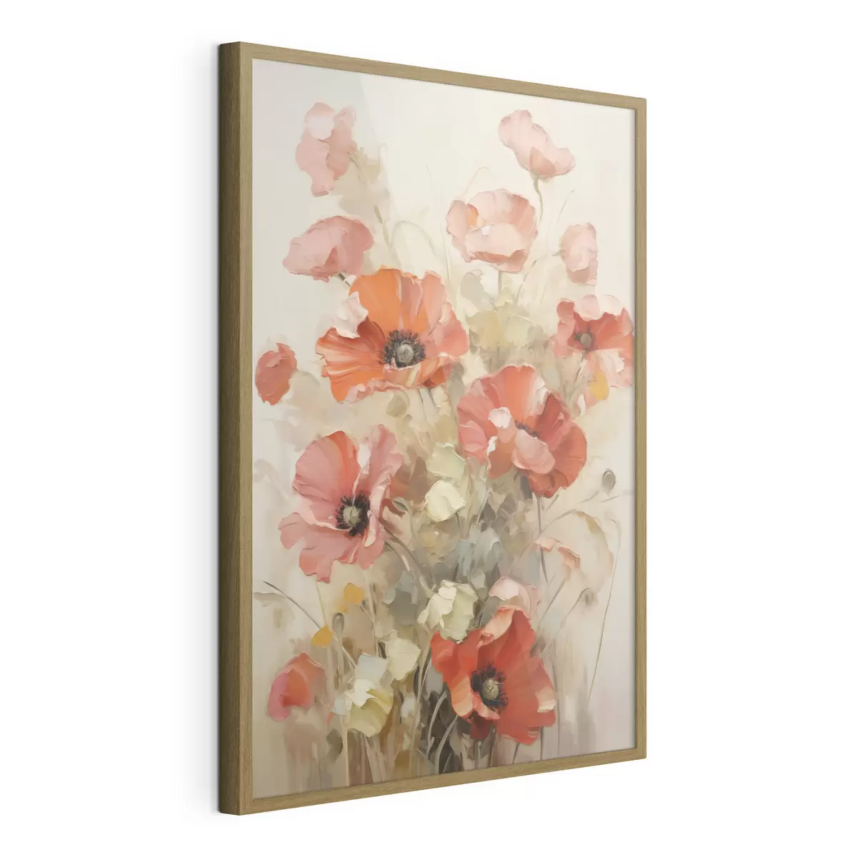 Poster Zarte Mohnblumen – Malerei-Imitation f49065