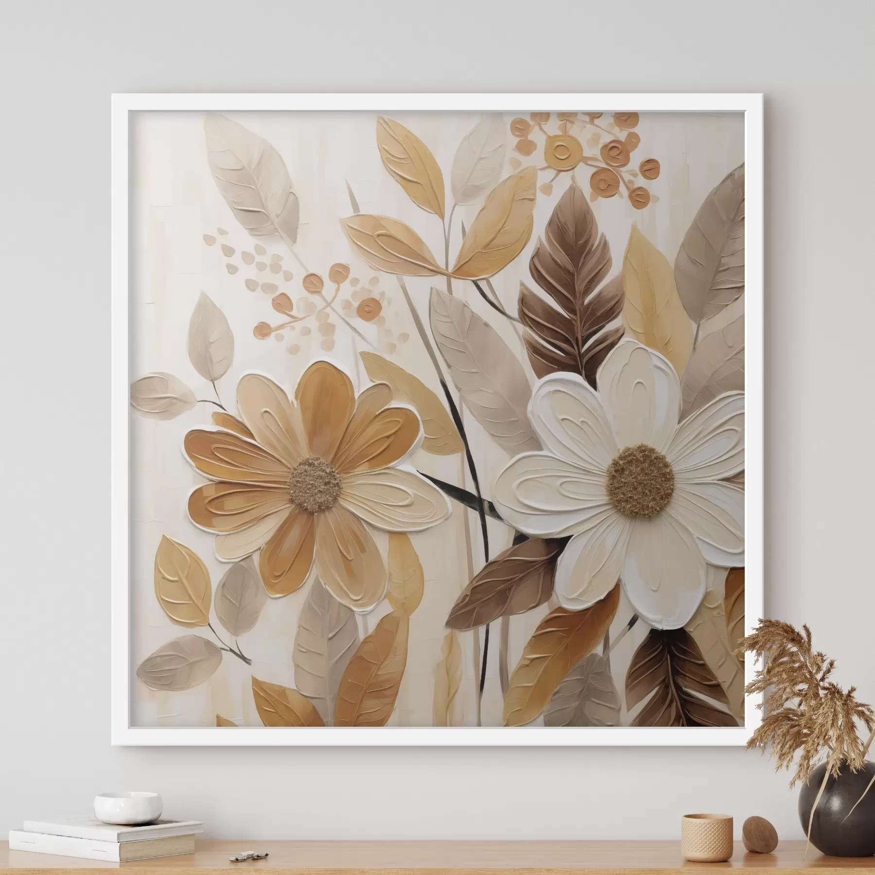 Fototapete Stilisierte Blumen, gemalt im Stil eines Gemäldes f49072