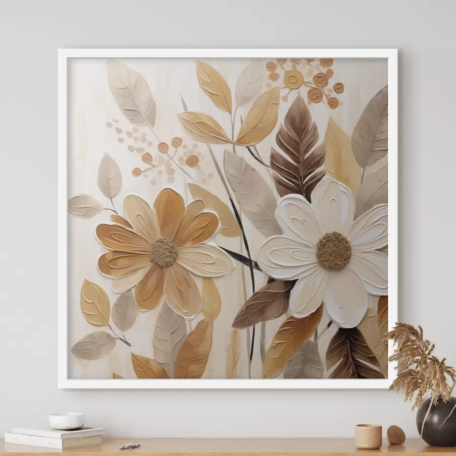 Fototapete Stilisierte Blumen, gemalt im Stil eines Gemäldes f49072