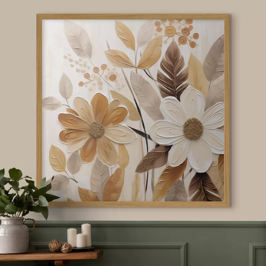 Fototapete Stilisierte Blumen, gemalt im Stil eines Gemäldes f49072