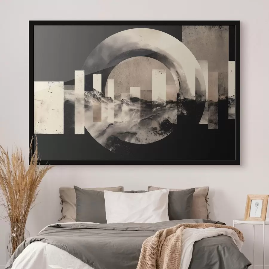 Fototapete Geometrische Abstraktion mit Kreisen und Rechtecken f49183