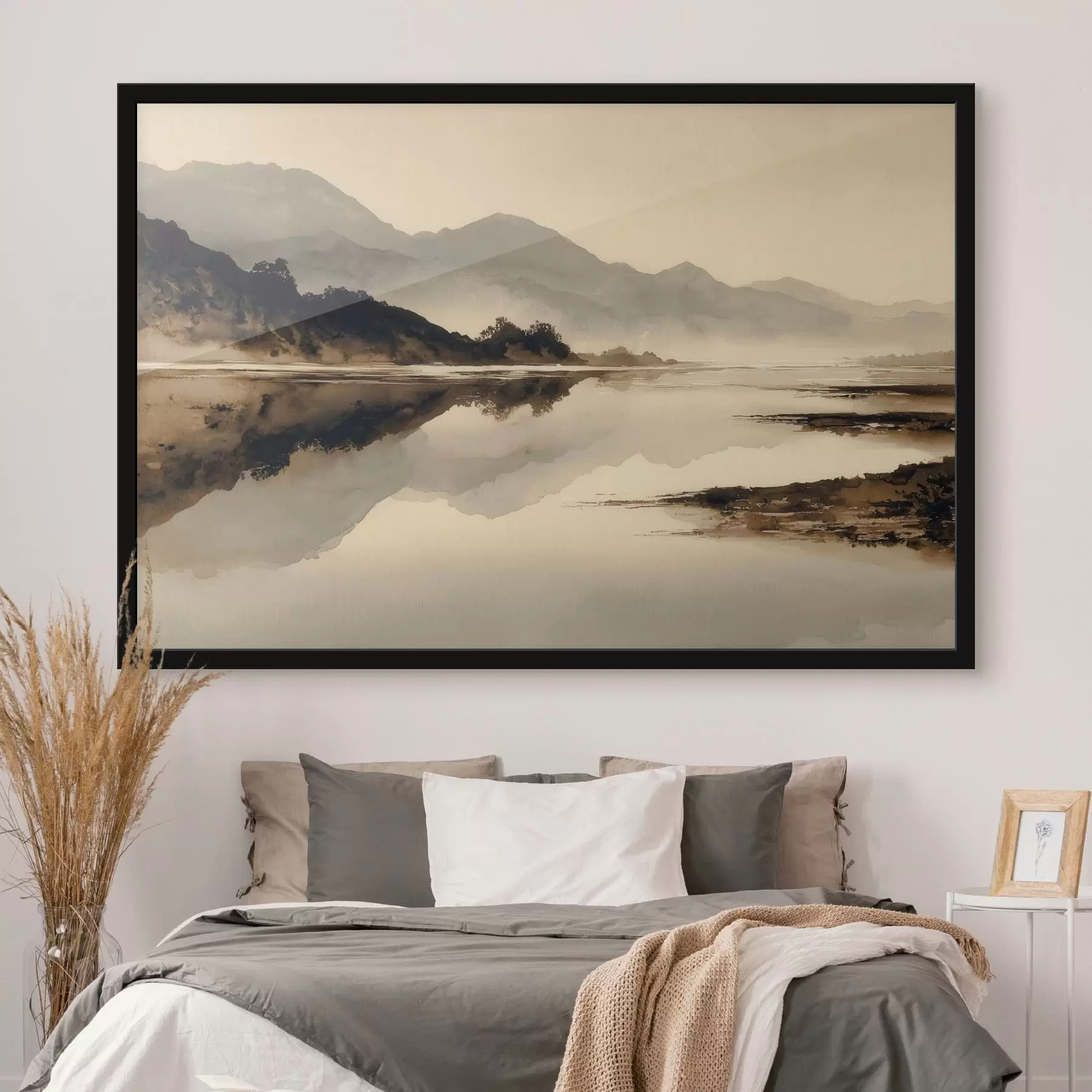 Fototapete Ruhige Berglandschaft mit Spiegelung im Wasser f49185