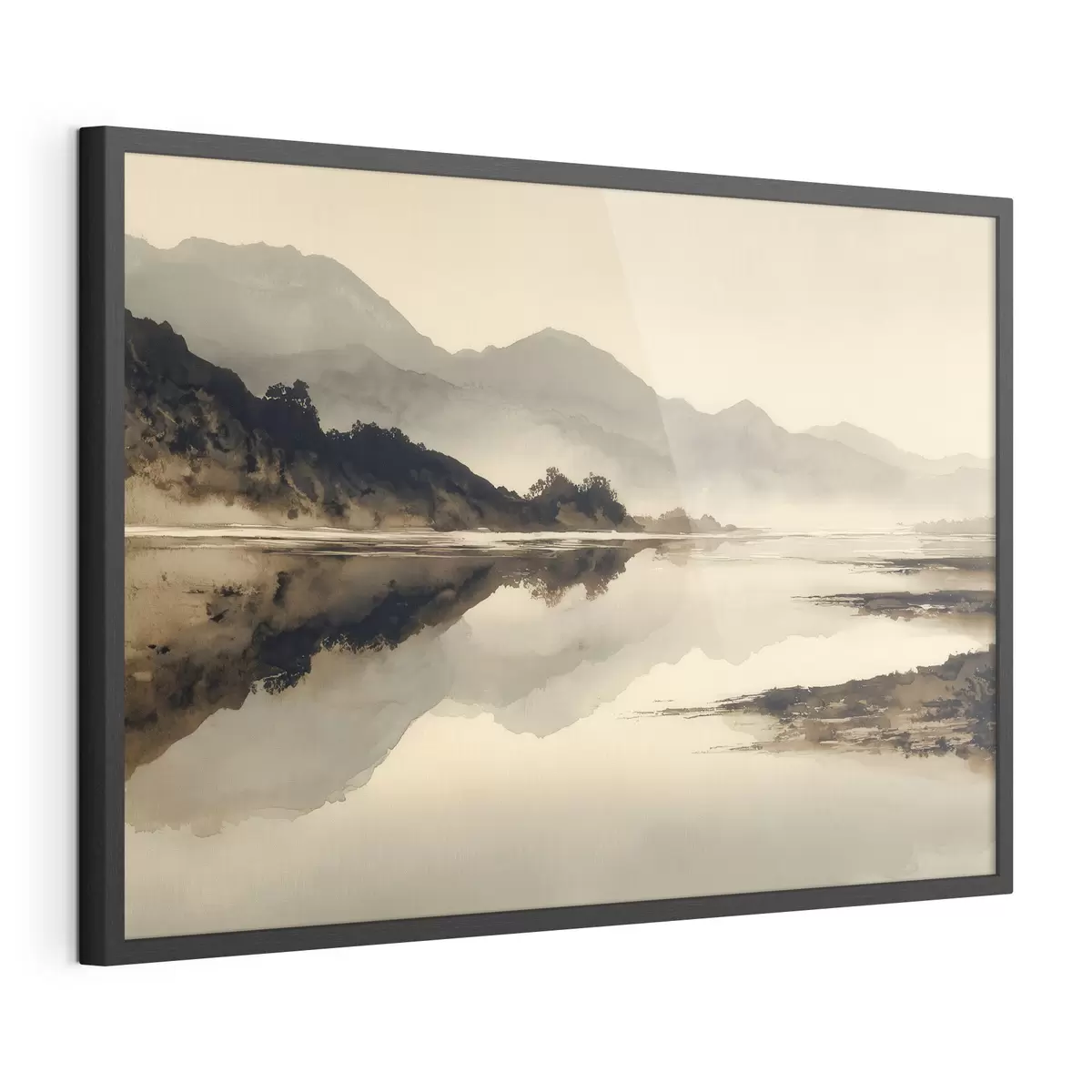 Poster Ruhige Berglandschaft mit Spiegelung im Wasser f49185
