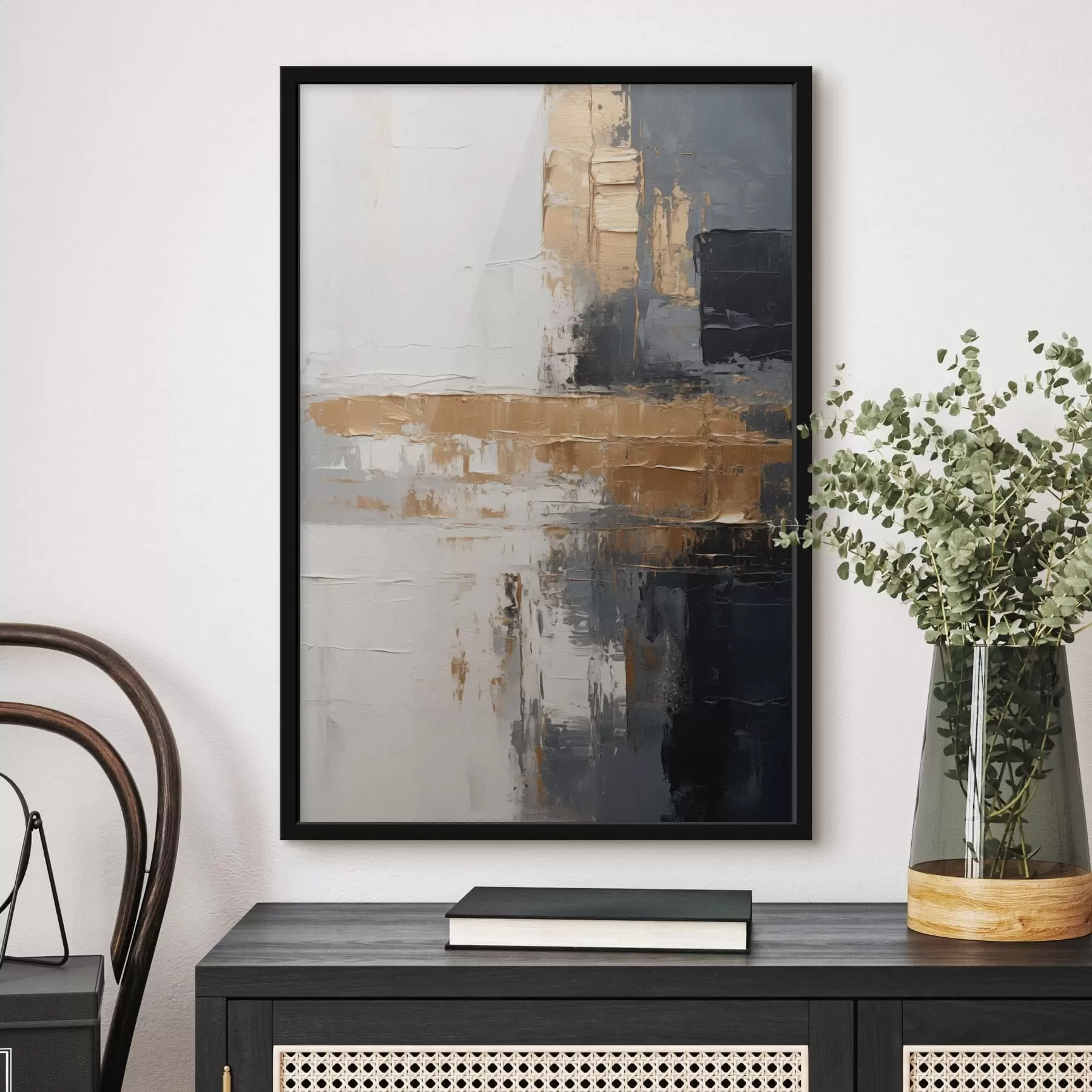 Fototapete Strukturierte Abstraktion mit dunklen Blöcken f49195