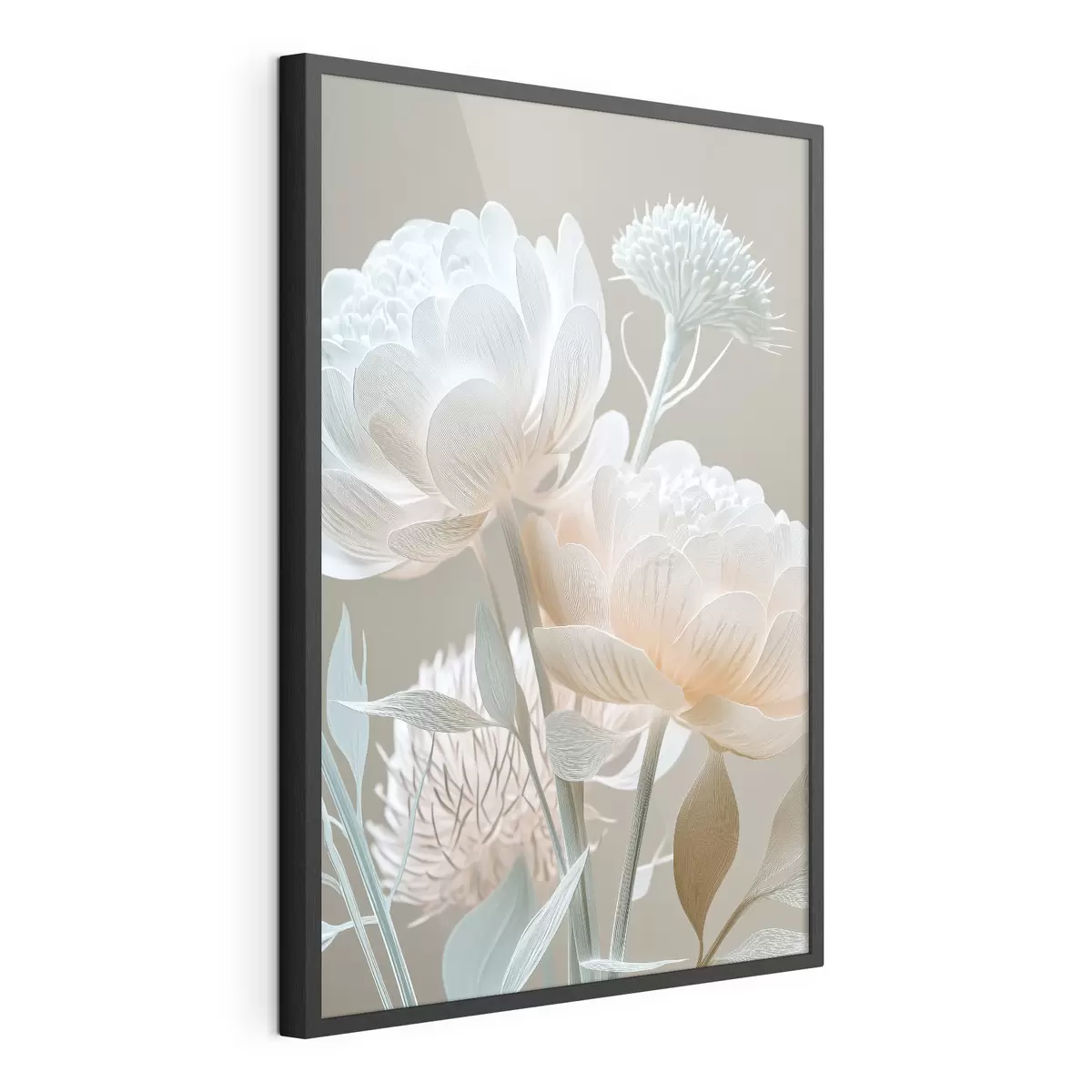 Poster Luftiges Arrangement aus pastellfarbenen Blumen f49210