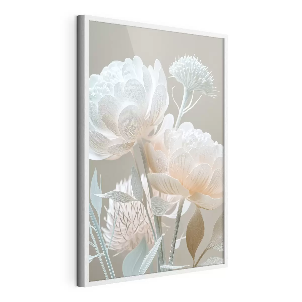 Poster Luftiges Arrangement aus pastellfarbenen Blumen f49210