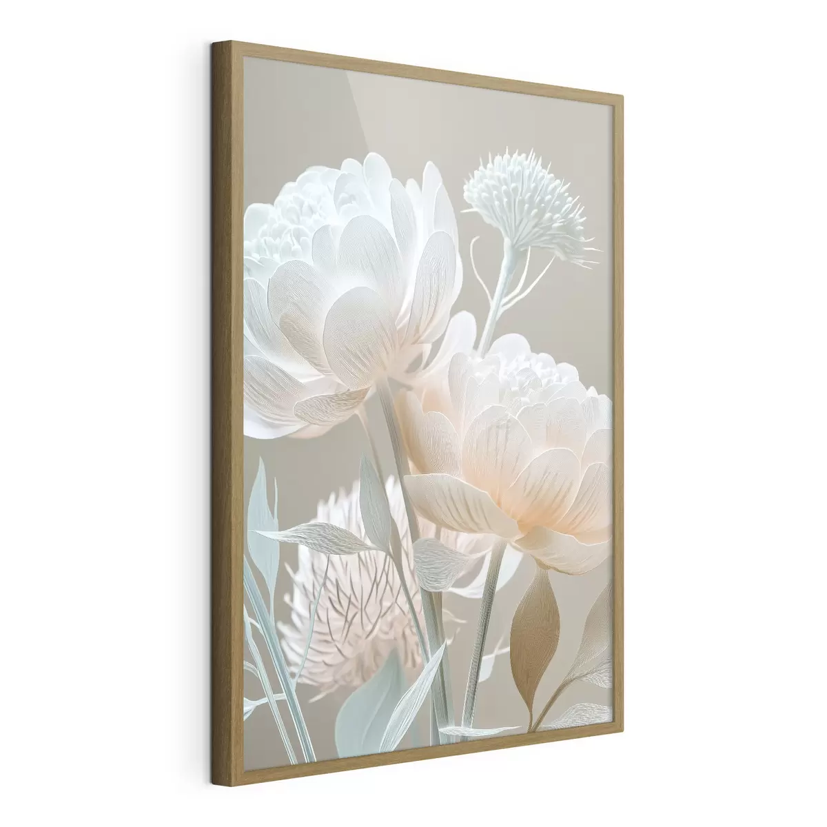 Poster Luftiges Arrangement aus pastellfarbenen Blumen f49210