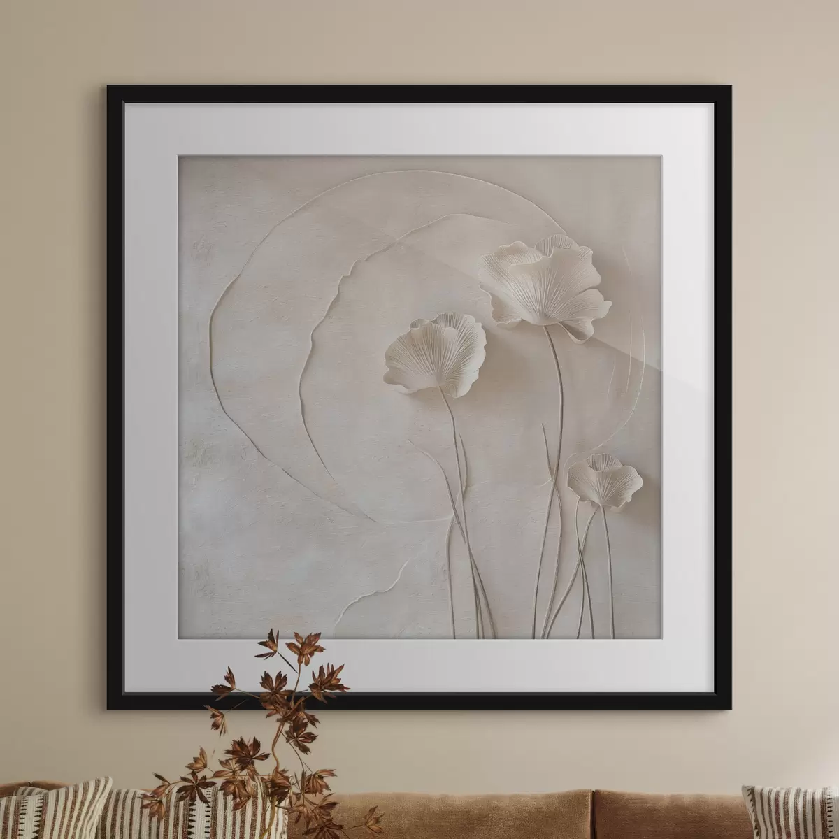 Poster Schlichte Blumen vor einem leicht strukturierten Hintergrund f49211