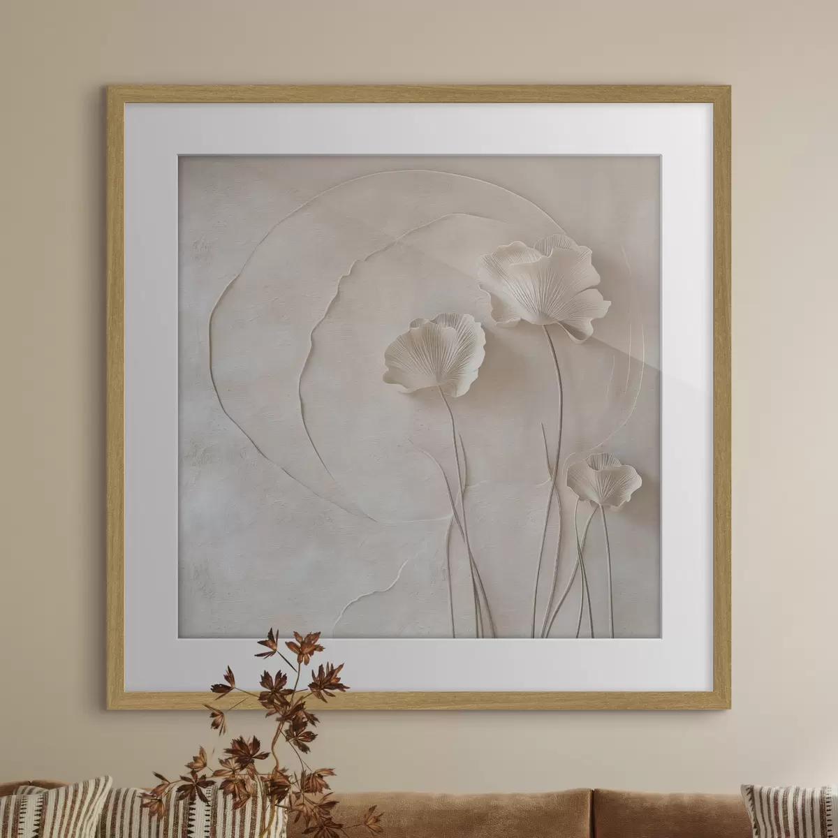 Poster Schlichte Blumen vor einem leicht strukturierten Hintergrund f49211