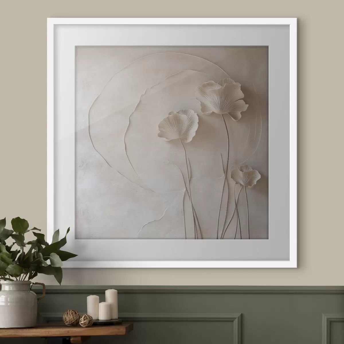 Poster Schlichte Blumen vor einem leicht strukturierten Hintergrund f49211
