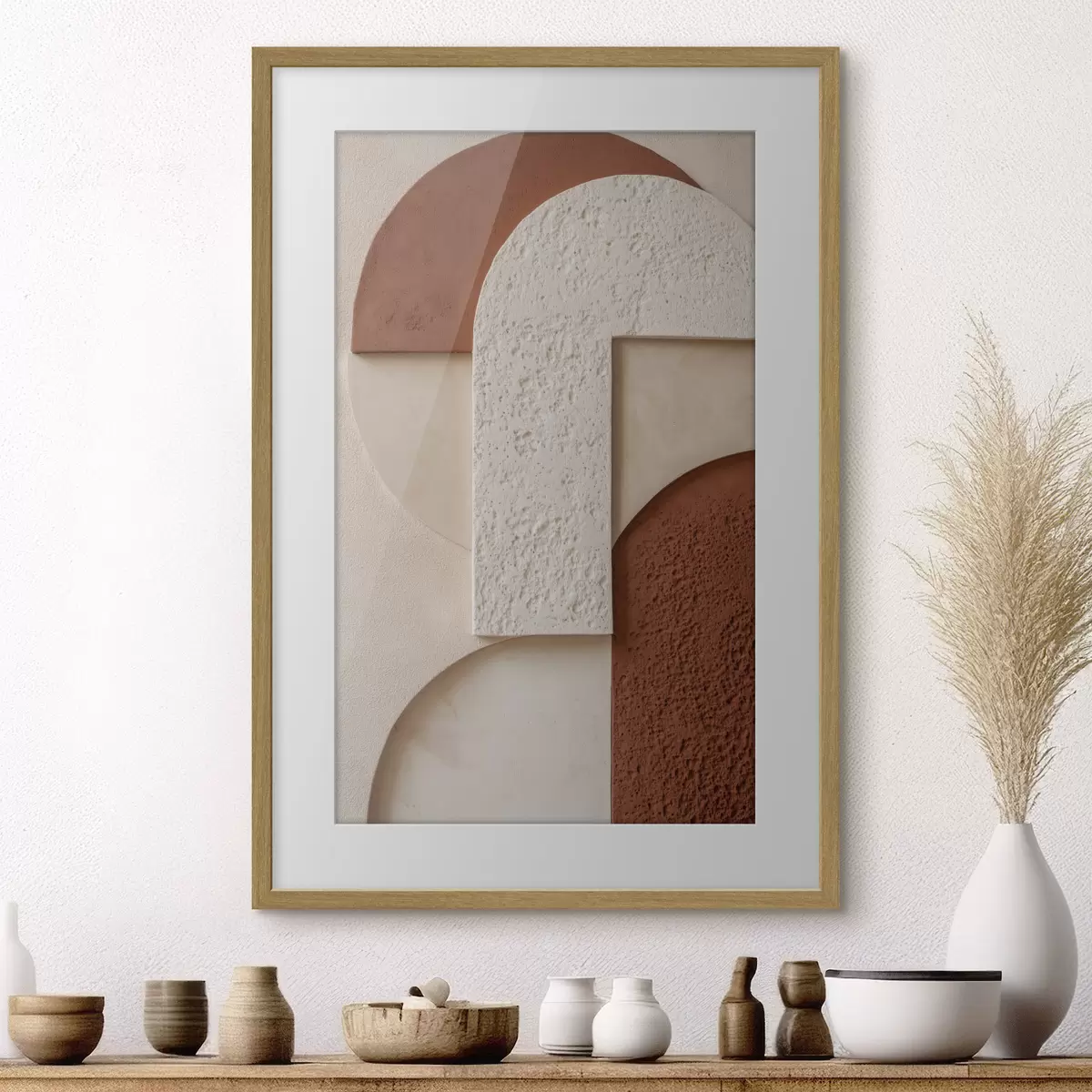 Poster Abstrakte geometrische Formen mit Struktur f49212