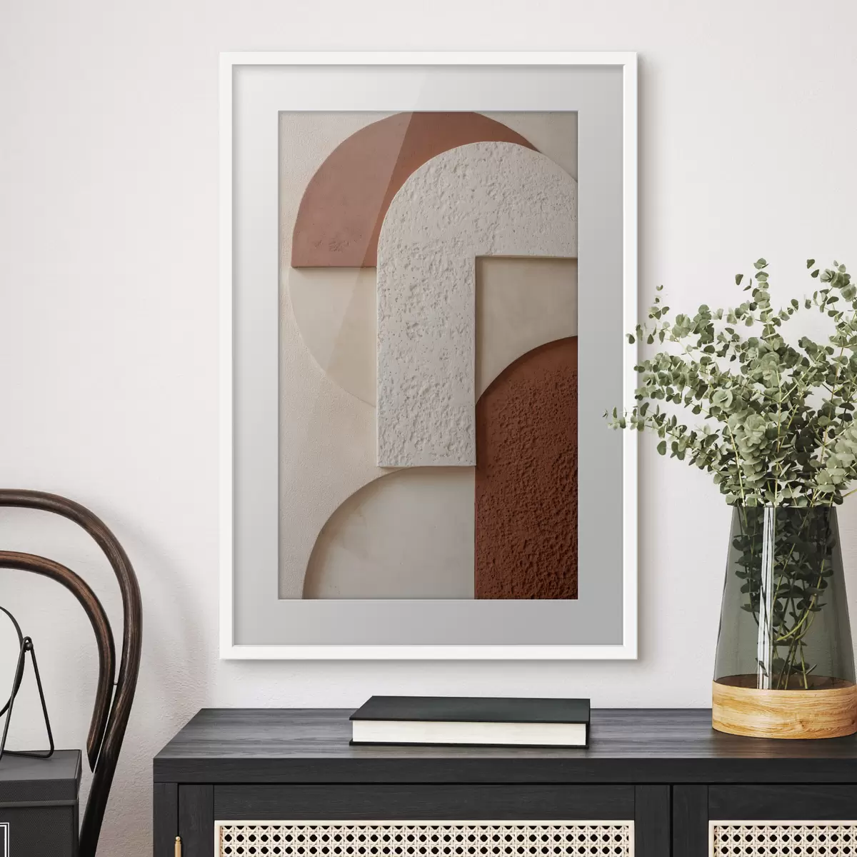 Poster Abstrakte geometrische Formen mit Struktur f49212