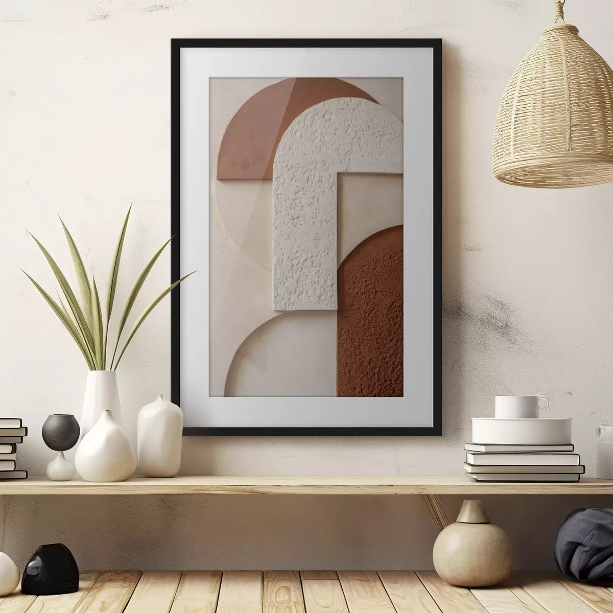 Poster Abstrakte geometrische Formen mit Struktur f49212