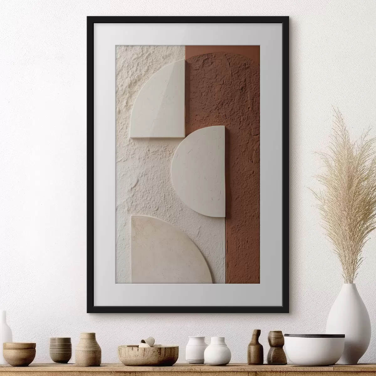 Poster Geometrische Elemente in warmen Naturtönen f49213