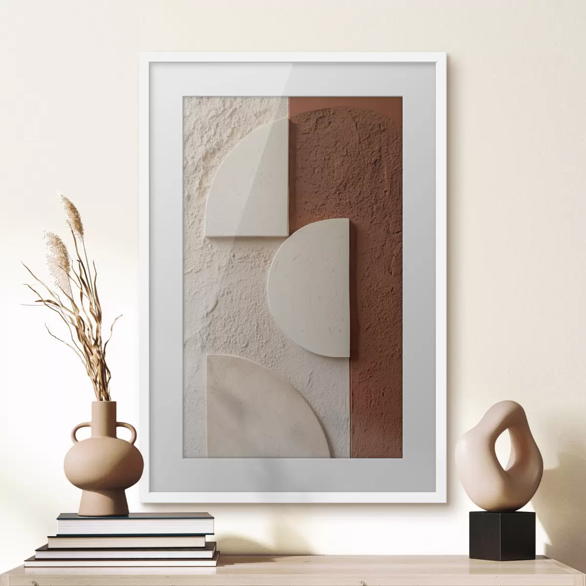 Poster Geometrische Elemente in warmen Naturtönen f49213