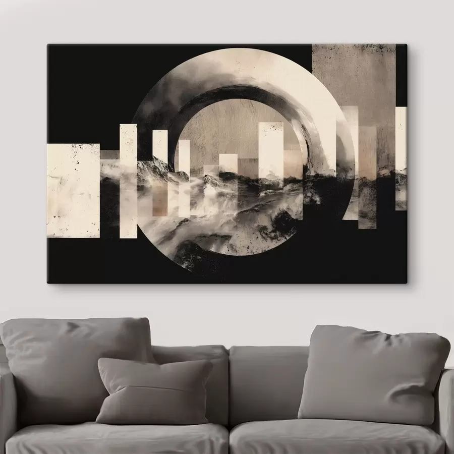Fototapete Geometrische Abstraktion mit Kreisen und Rechtecken s49183