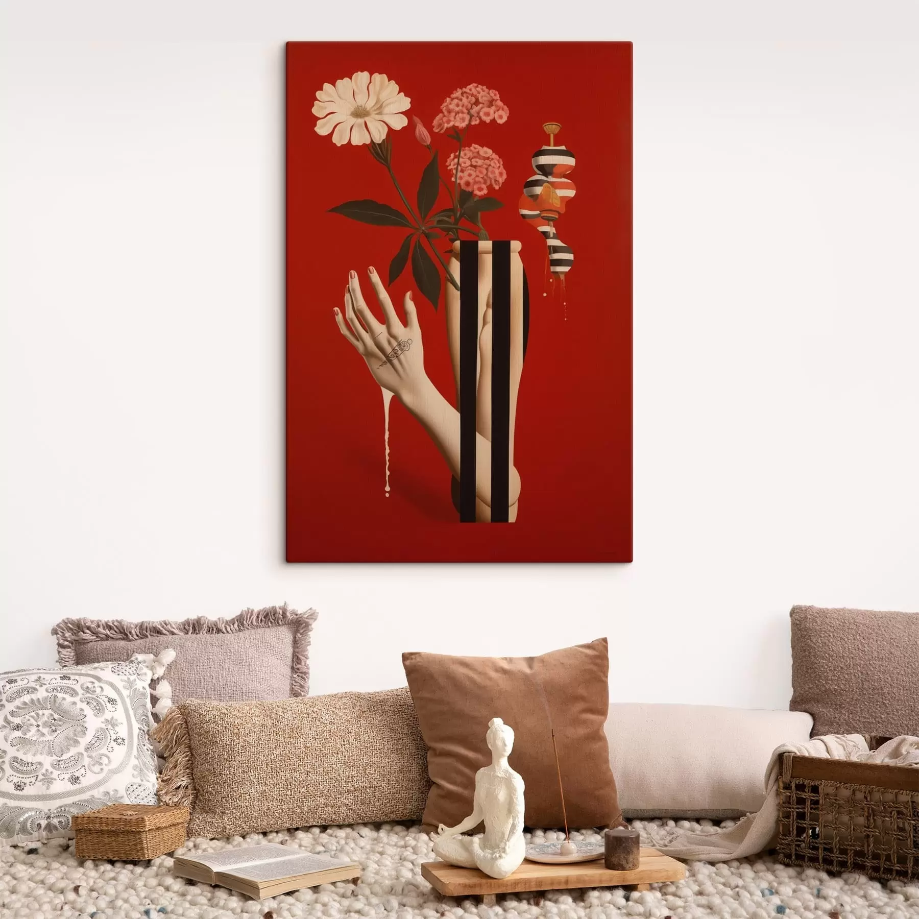 Fototapete Abstrakte Komposition mit Vase und Blumen s49192