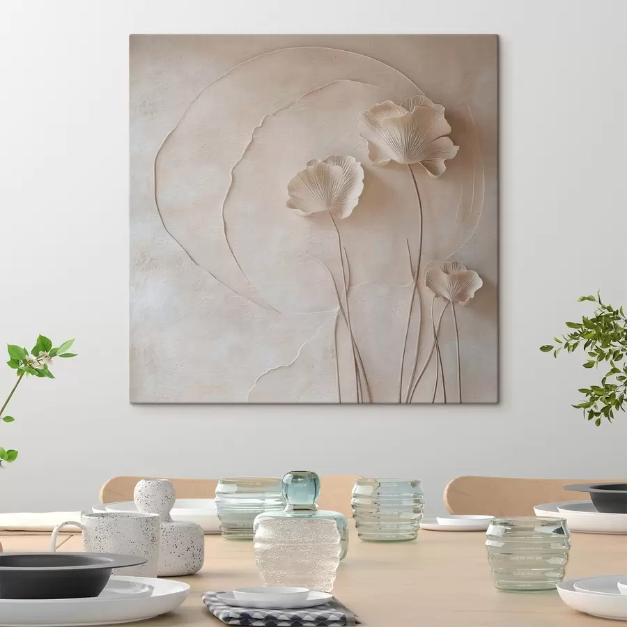 Fototapete Schlichte Blumen vor einem leicht strukturierten Hintergrund s49211