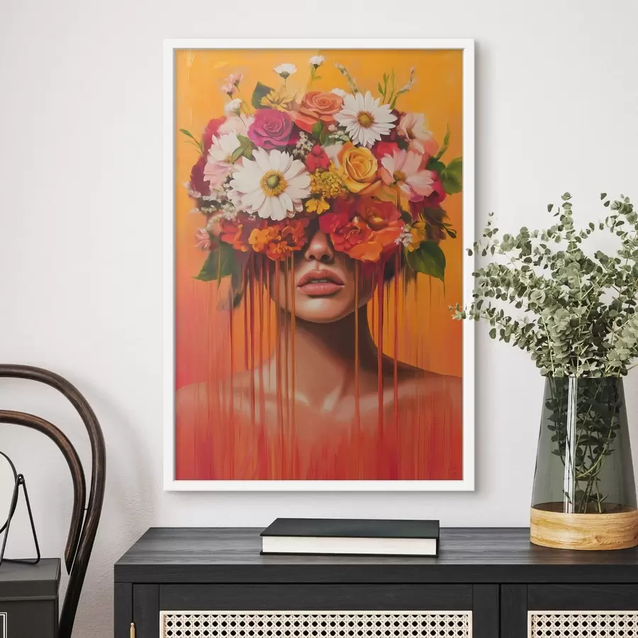Fototapete Mädchen mit Blumen f49259