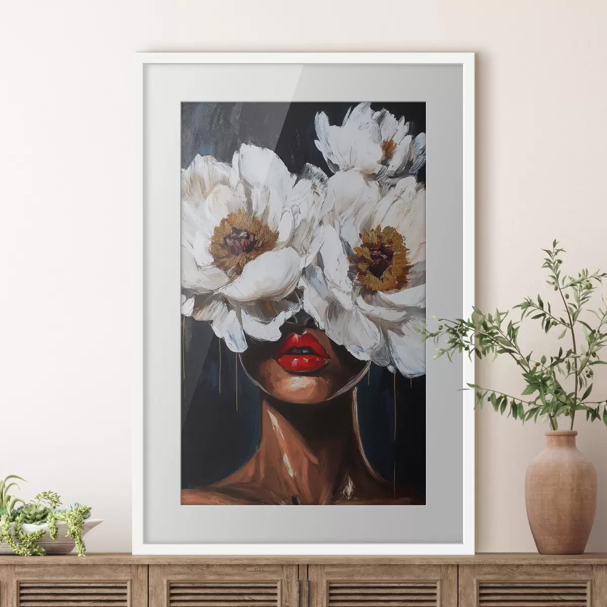 Poster Mädchen mit Blumen f49269
