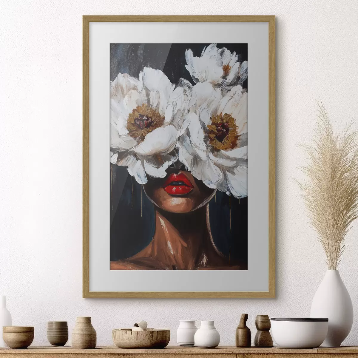 Poster Mädchen mit Blumen f49269