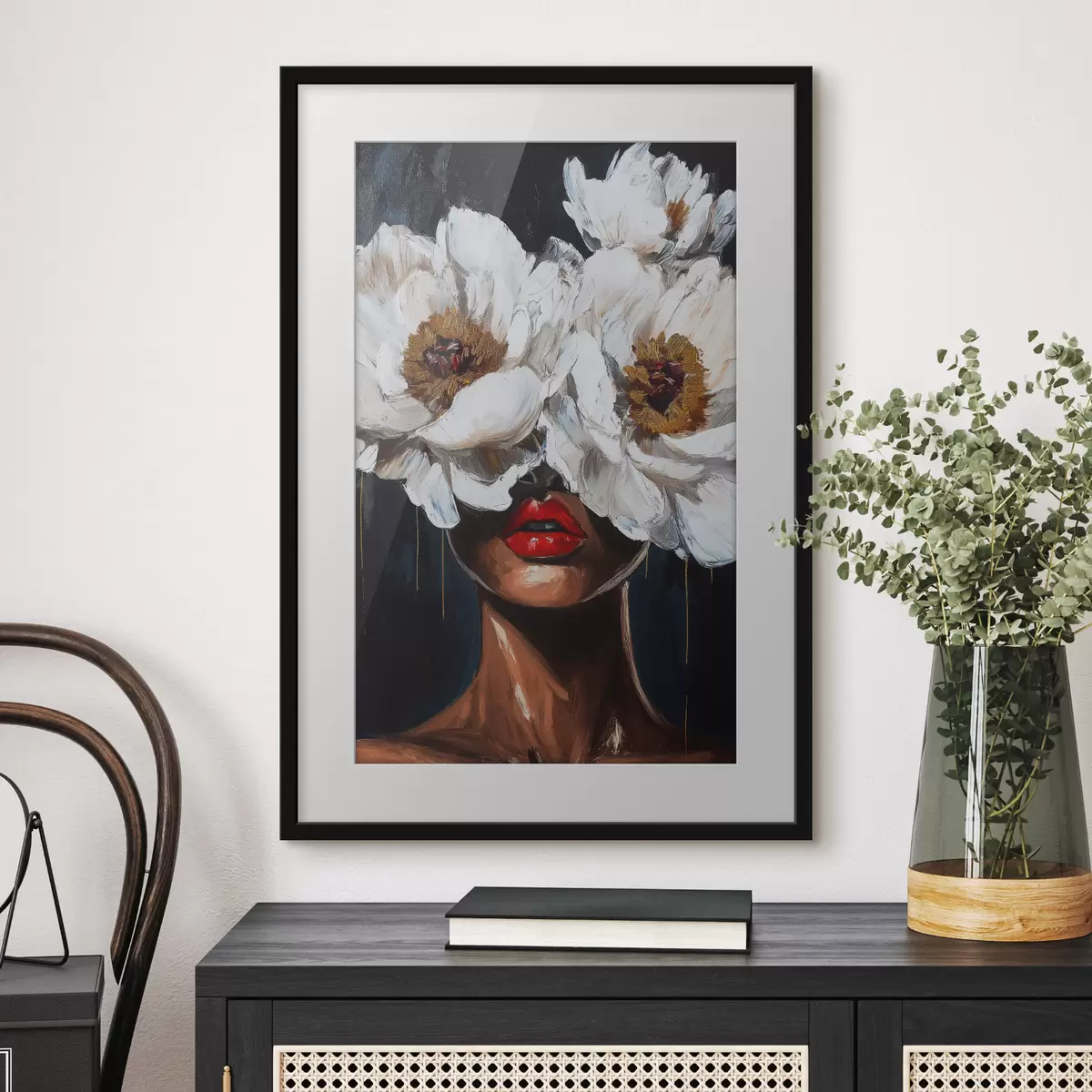 Poster Mädchen mit Blumen f49269