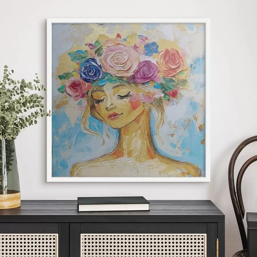 Fototapete Mädchen mit Blumen f49287