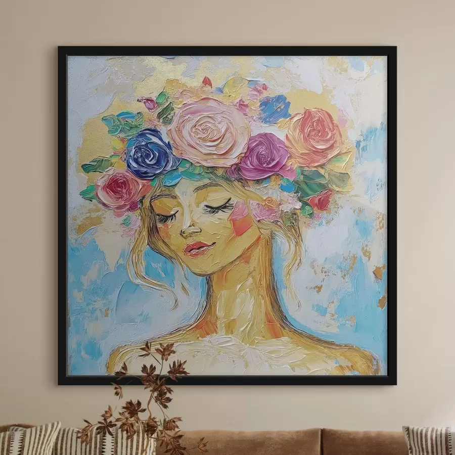 Fototapete Mädchen mit Blumen f49287