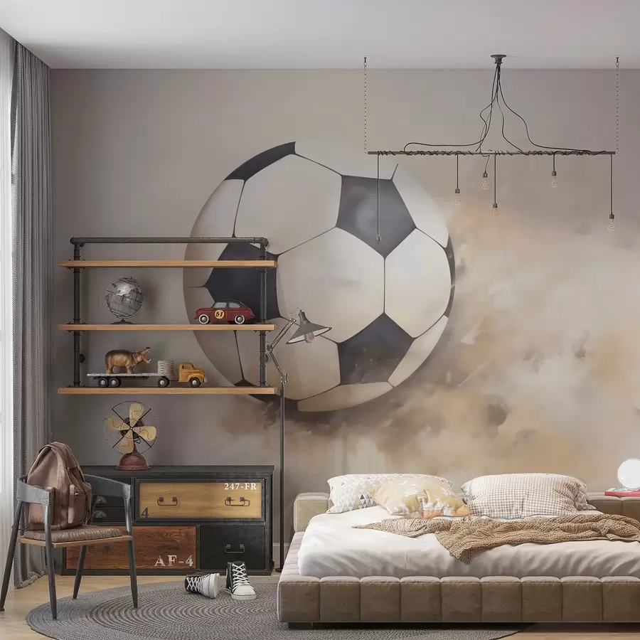 Fototapete Gemälde, das einen Fußball nachahmt w05640
