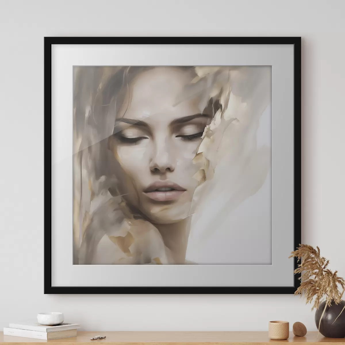 Poster Abstraktes Porträt einer Frau, Malerei-Imitation f49132