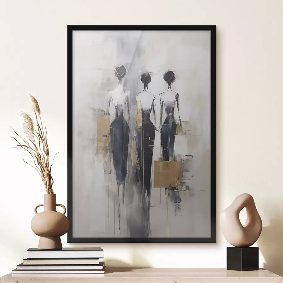 Fototapete Abstrakte Silhouetten, Malerei-Imitation f49138