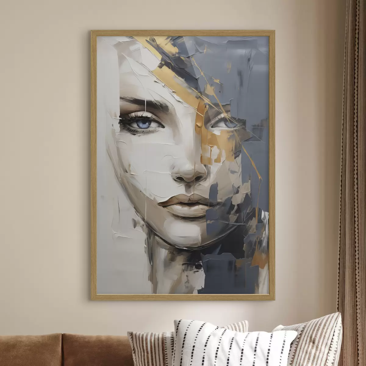 Poster Abstraktes Porträt einer Frau, Malerei-Imitation f49142