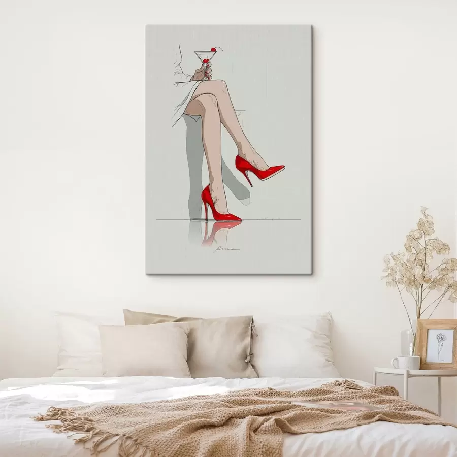 Fototapete Rote High Heels & Martini s49325