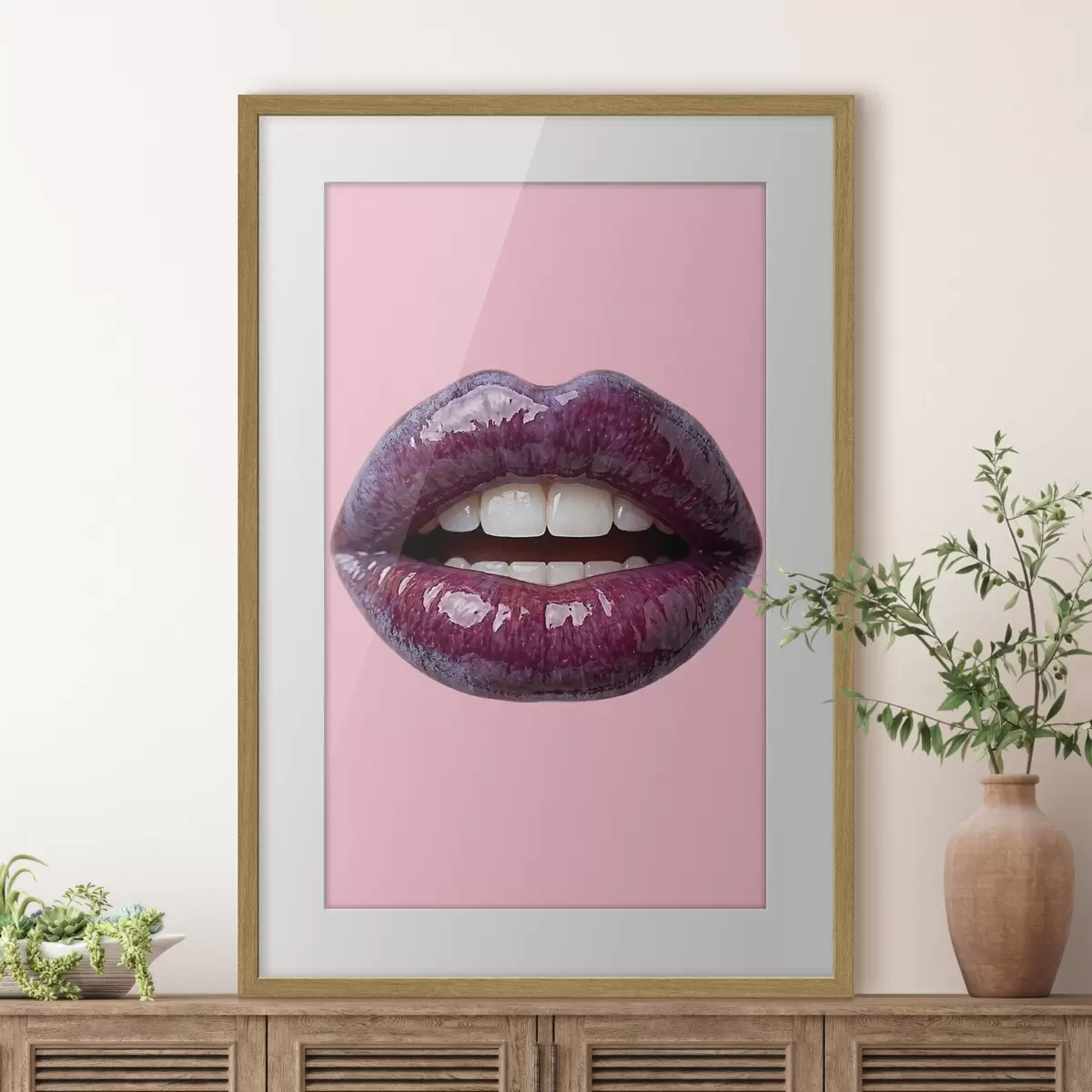 Poster Samtig-pflaumenfarbene Lippen f49337