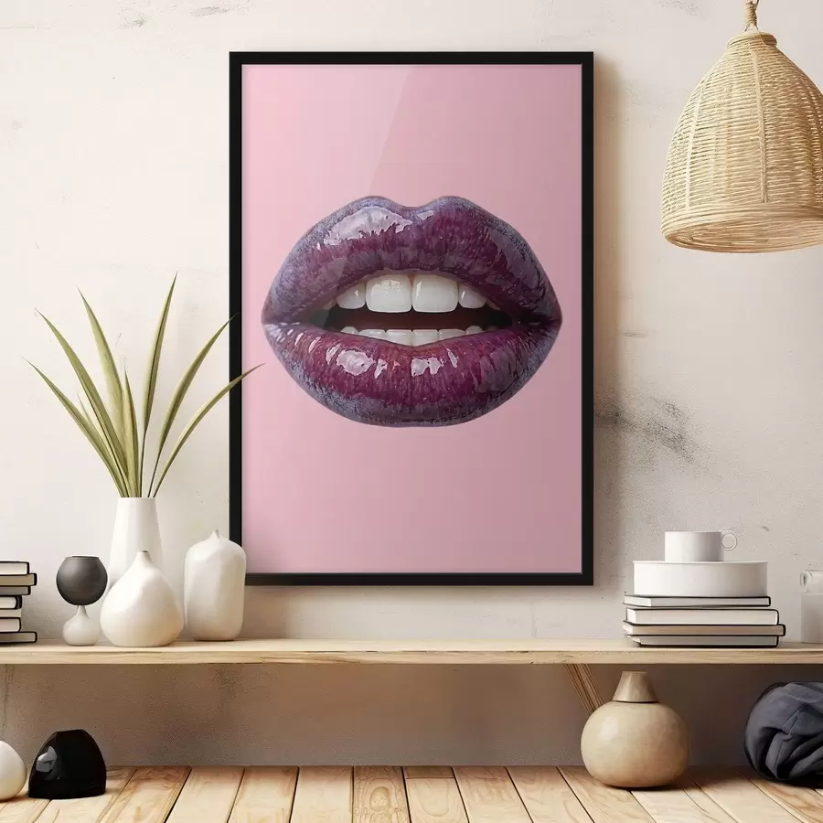 Fototapete Samtig-pflaumenfarbene Lippen f49337