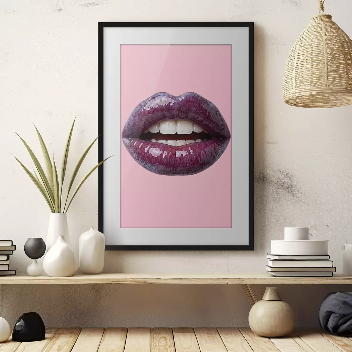 Poster Samtig-pflaumenfarbene Lippen f49337