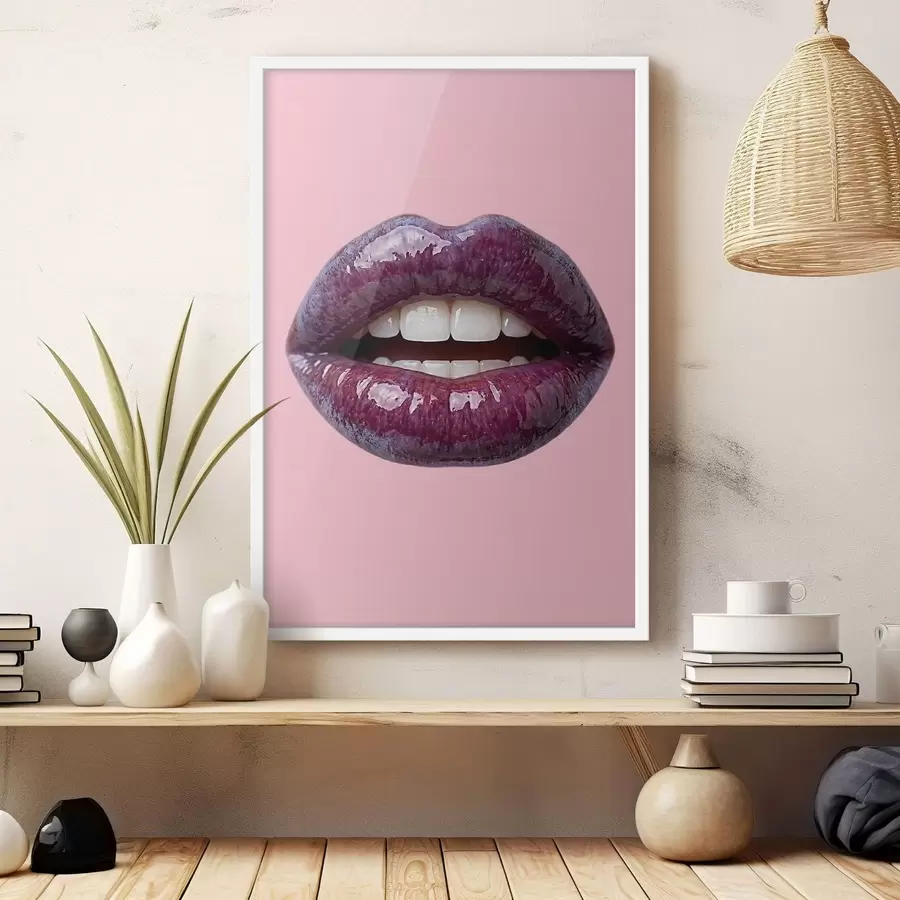 Fototapete Samtig-pflaumenfarbene Lippen f49337