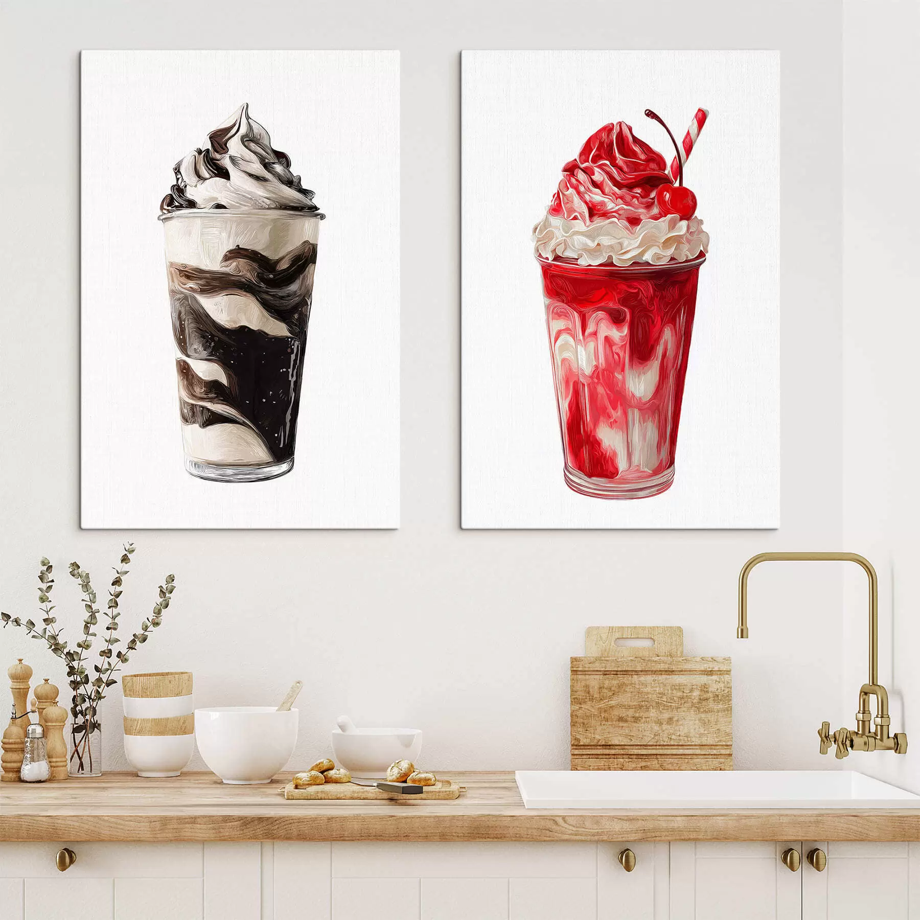Fototapete Dessert-Milchshake-Set m30504