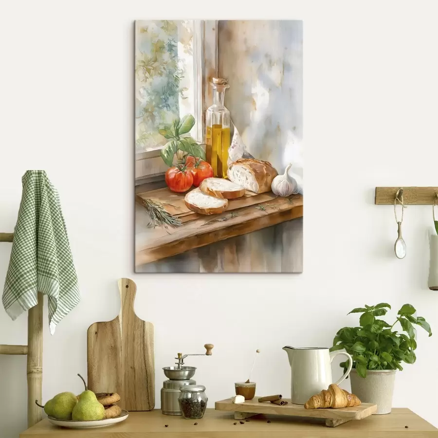 Fototapete Italienisches Stillleben im Aquarellstil s49255