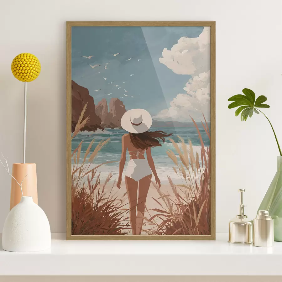 Fototapete Das Mädchen am Meer f49253
