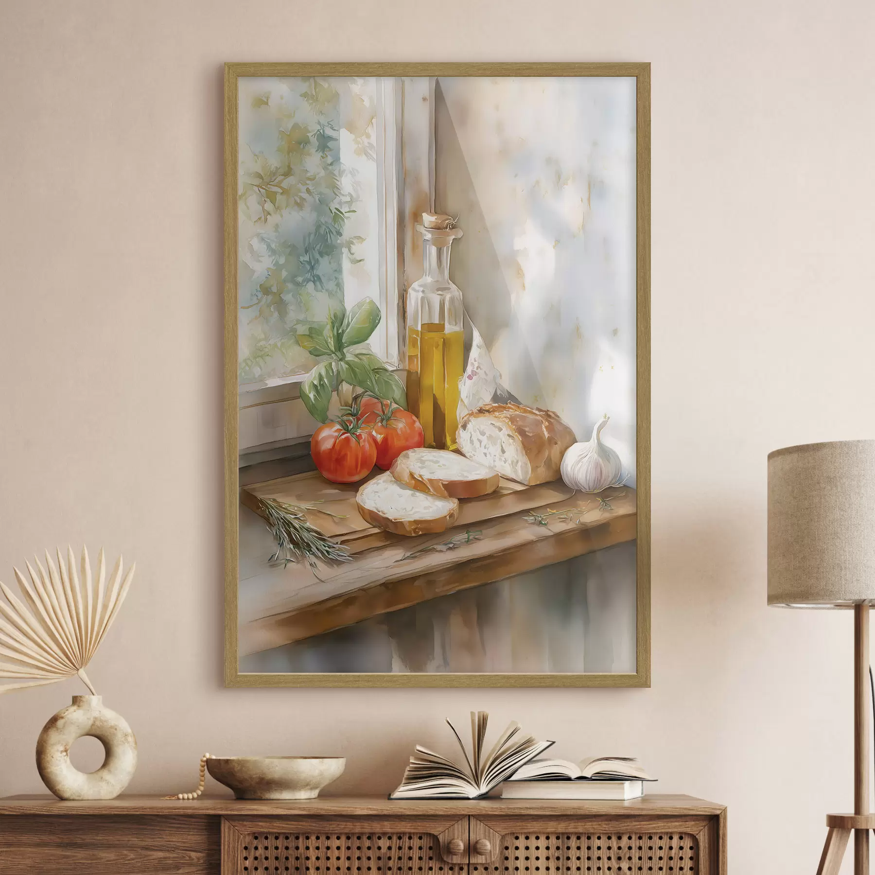 Fototapete Italienisches Stillleben im Aquarellstil f49255