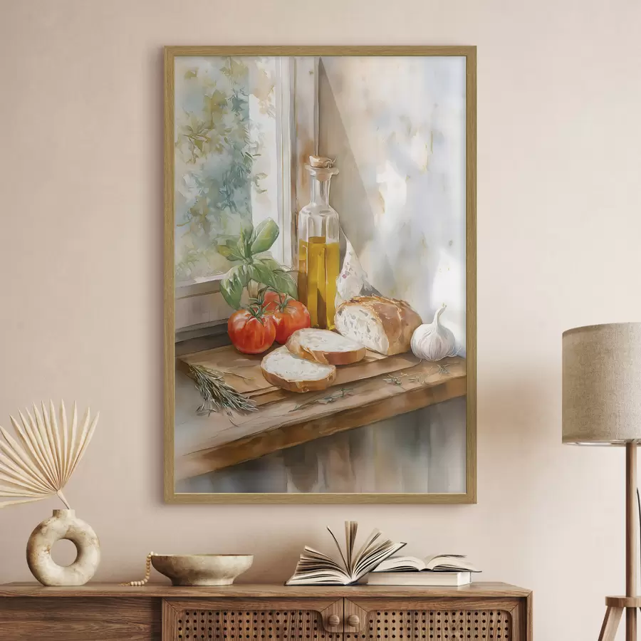 Fototapete Italienisches Stillleben im Aquarellstil f49255
