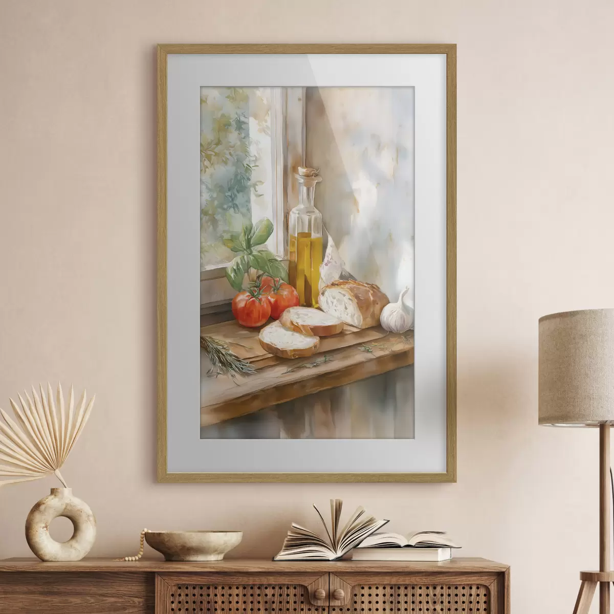 Poster Italienisches Stillleben im Aquarellstil f49255