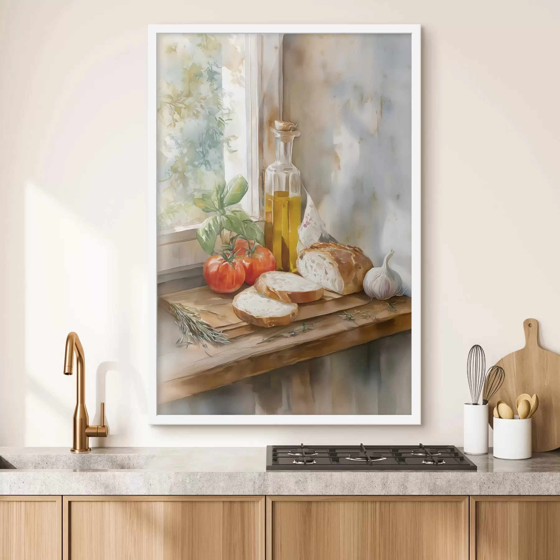 Fototapete Italienisches Stillleben im Aquarellstil f49255